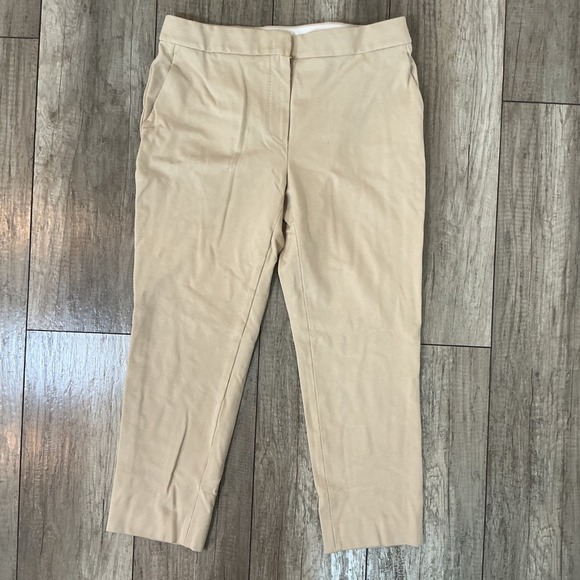 Max Mara Cropped Pants Beige Straight Leg Career Casual Trousers Size 6 - Picture 2 of 6